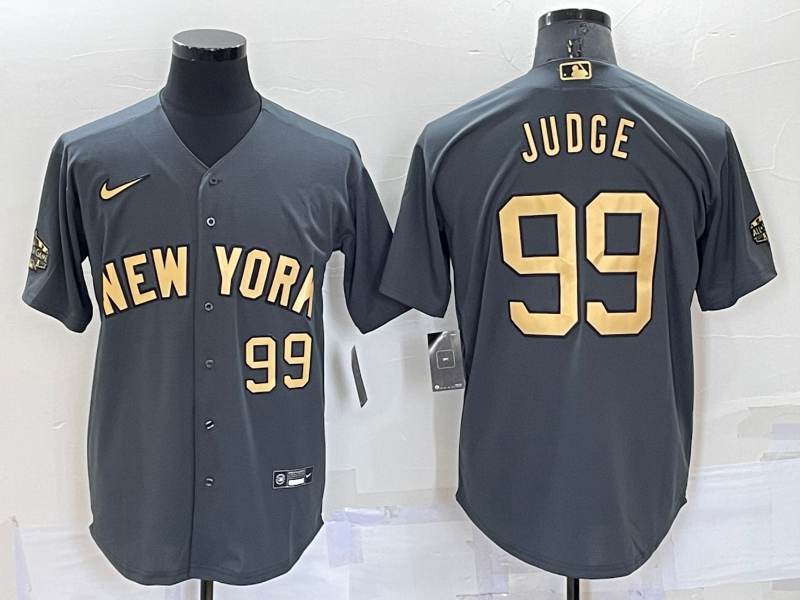Men's New York Yankees 99 Aaron Judge Grey 2022 All Star Stitched Cool