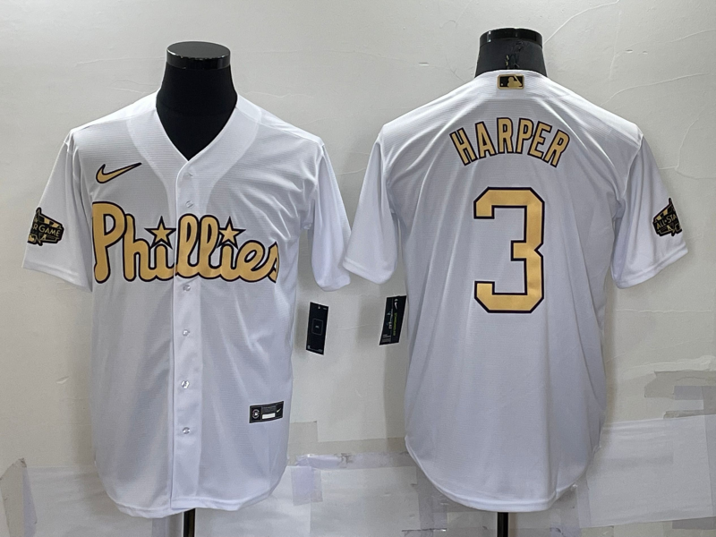 Men's Philadelphia Phillies Gold 2022 World Series Jersey Limited- All