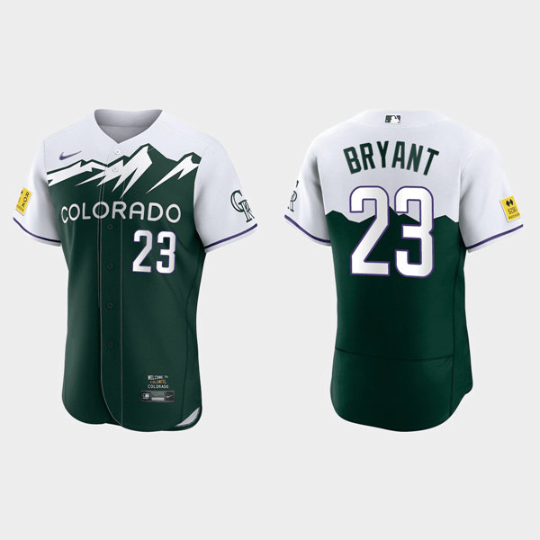 Men's Colorado Rockies #23 Kris Bryant Green 2022 City Connect Cool Base  Stitched Jersey on sale,for Cheap,wholesale from China