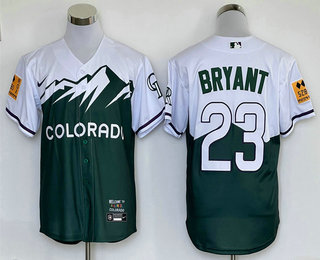 Men's Colorado Rockies #23 Kris Bryant Green 2022 City Connect