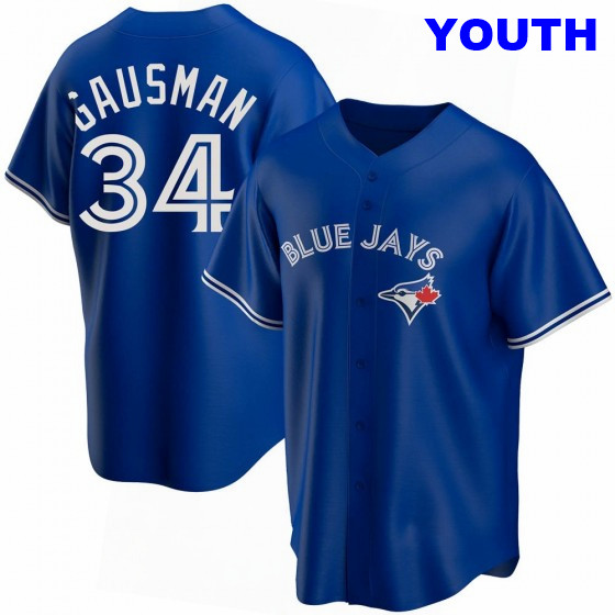 YOUTH TORONTO BLUE JAYS 34 KEVIN GAUSMAN WHITE HOME JERSEY on sale,for