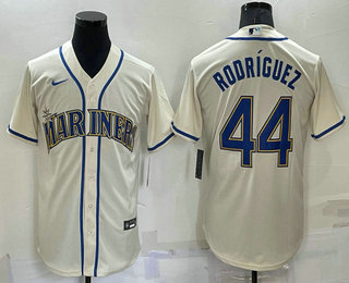 Men's Seattle Mariners Julio Rodriguez Nike White Home 2023 MLB All-Star Game Patch Replica Player Jersey