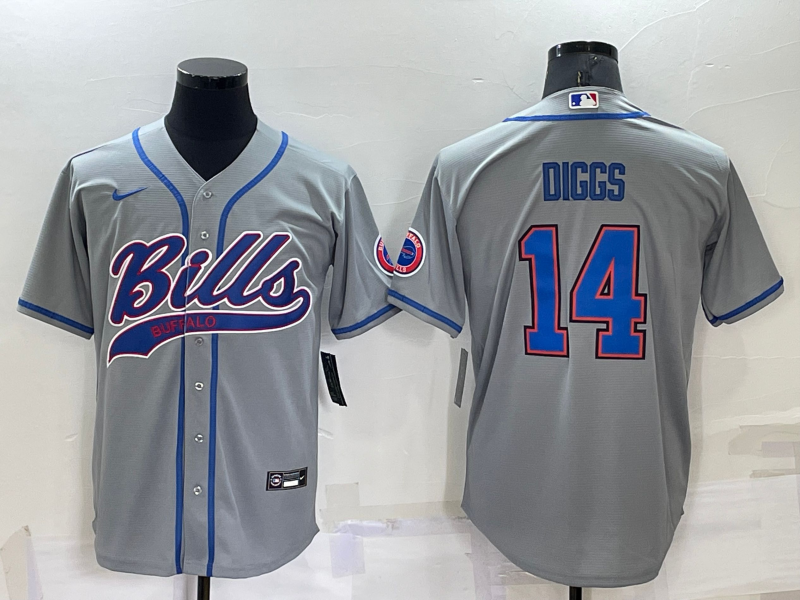 Men's Buffalo Bills #14 Stefon Diggs Grey Stitched Cool Base Nike