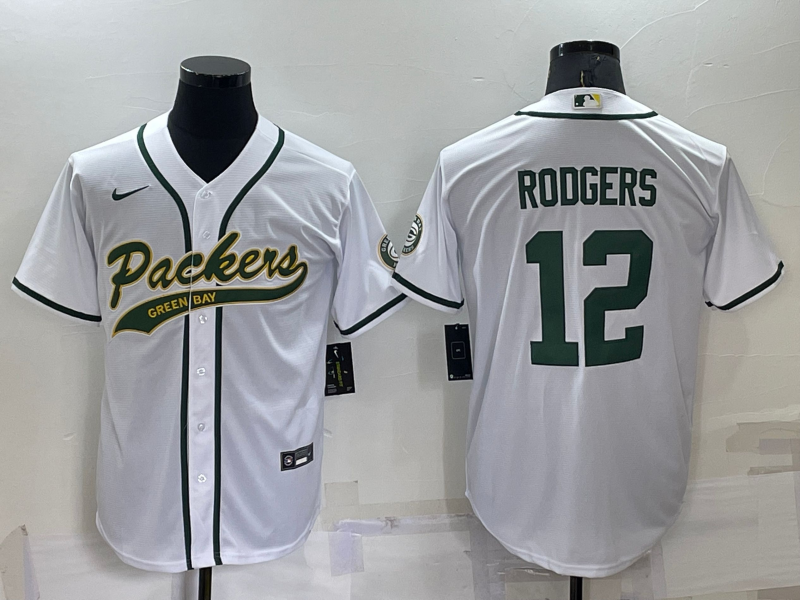 Men's Green Bay Packers Blank White Stitched MLB Cool Base Nike