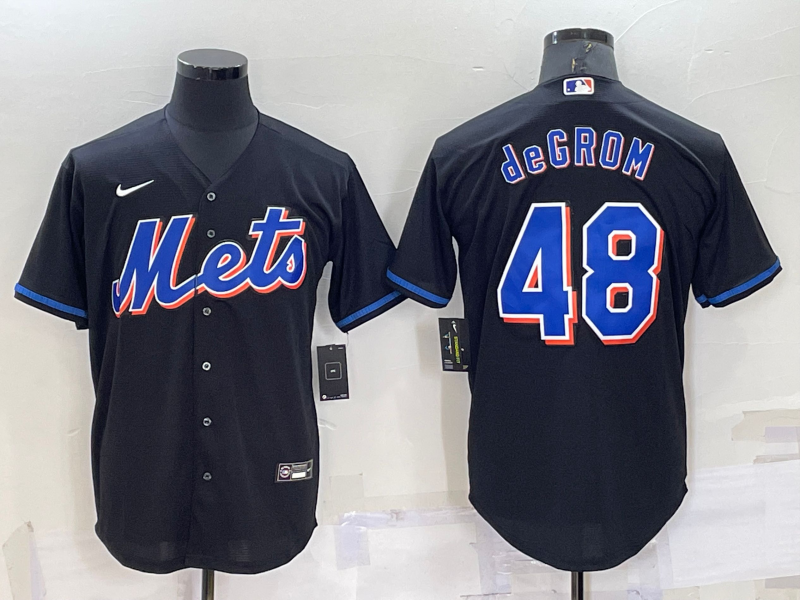 New York Mets Jacob deGrom #48 Gray Nike Tee Jersey Shirt Men's Size  Large