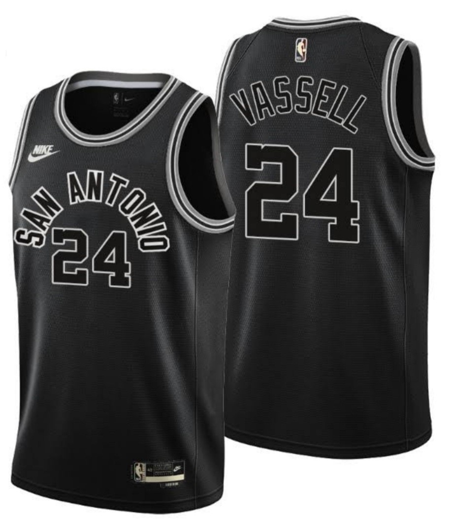 Men' San Antonio Spurs 24 Devin Vassell 202223 Black Stitched Jersey