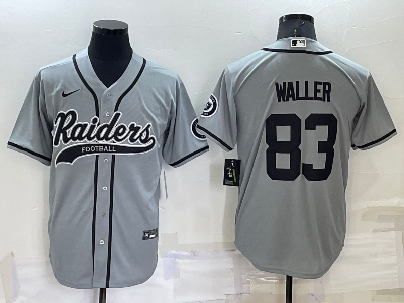 Men's Las Vegas Raiders 83 Darren Waller Black Stitched MLB Cool Base Nike Baseball Jersey on