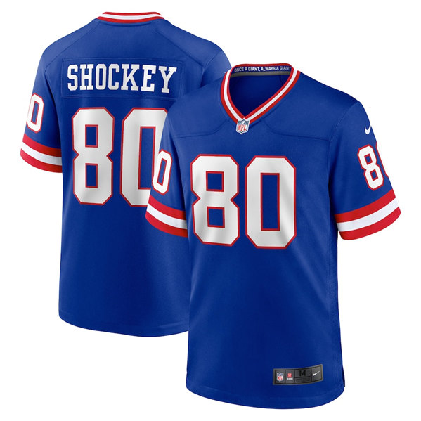 Men's New York Giants 80 Jeremy Shockey Royal Stitched Game Jersey on sale,for Cheap,wholesale