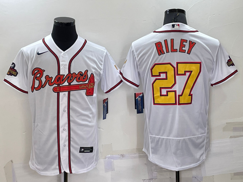 Men's Atlanta Braves 27 Austin Riley 2021 Olive Salute To Service