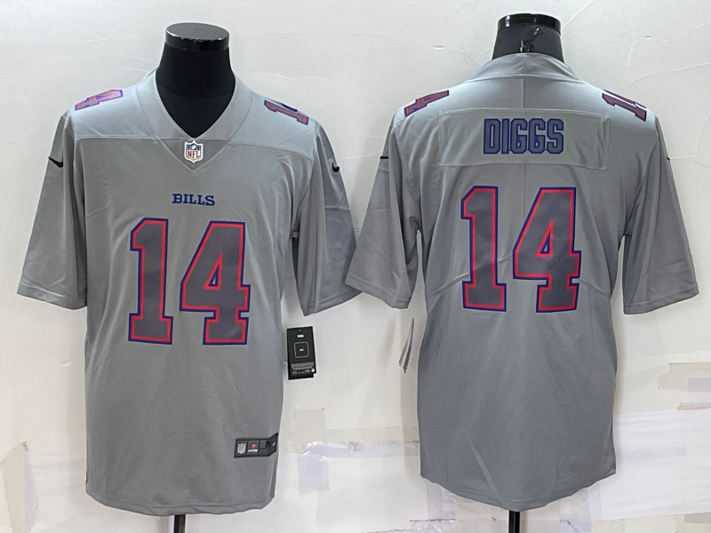 Men's Buffalo Bills 14 Stefon Diggs LOGO Grey Atmosphere Fashion Vapor