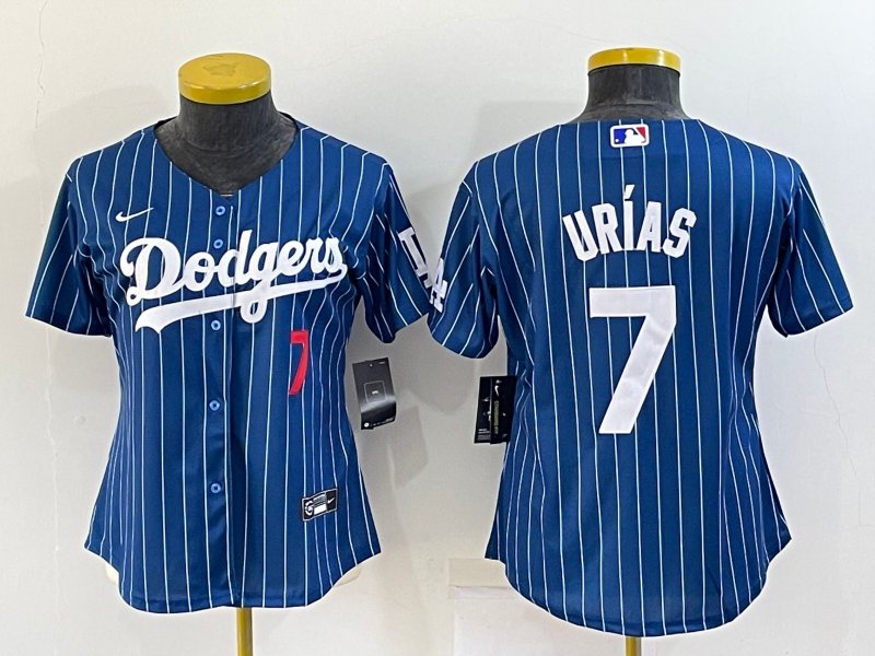 Women's Los Angeles Dodgers 7 Julio Urias Blue 2021 City Connect Cool
