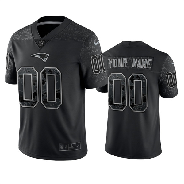 Men's New England Patriots Active Player Custom Black Reflective ...