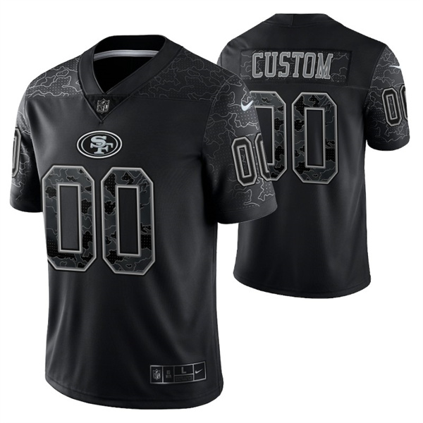 Men's San Francisco 49ers ACTIVE PLAYER Custom Black Reflective Limited