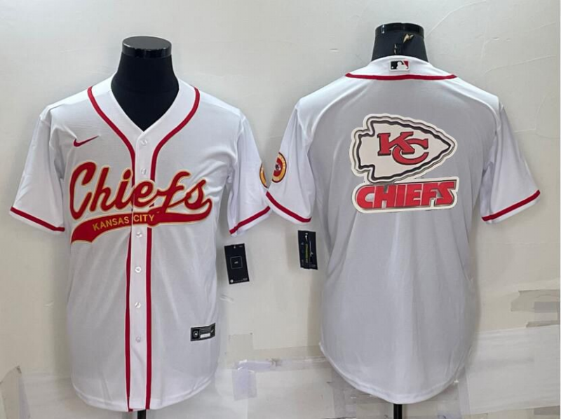 Custom Name Number Gold Line Kansas City Chiefs Baseball Jersey - Teexpace