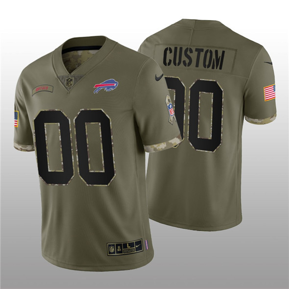 Men's Buffalo Bills ACTIVE PLAYER Custom 2022 Olive Salute To Service