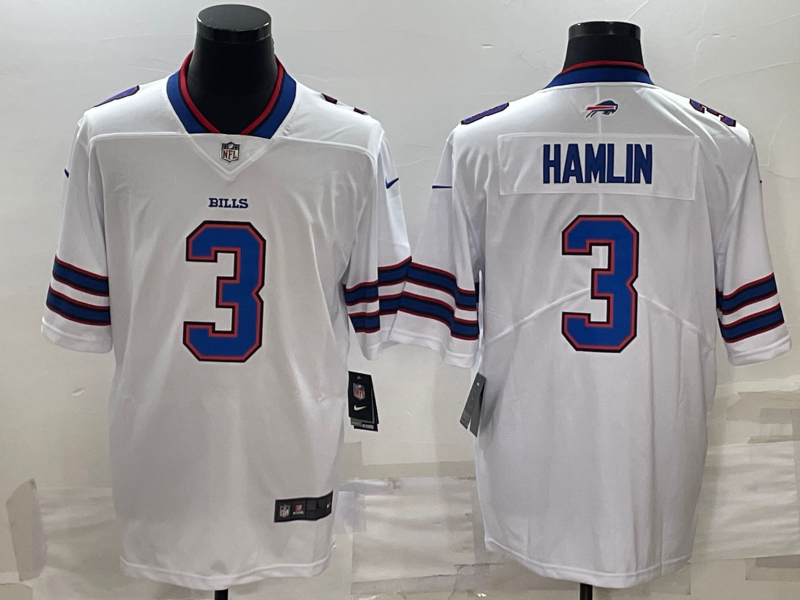 Men's Buffalo Bills 3 Damar Hamlin Blue With Patch Cool Base Stitched
