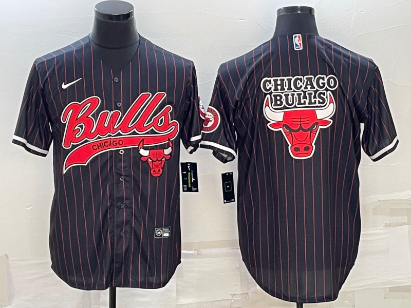 Men's Chicago Bulls 23 Michael Jordan Black Pinstripe With Patch Cool