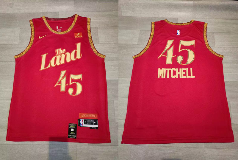 Cavaliers 45 Donovan Mitchell Red Nike 2023-24 City Edition Swingman Jersey