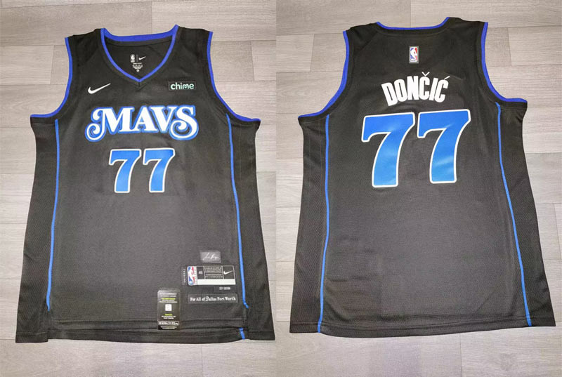 Mavericks 77 Luka Doncic Black Nike 2023-24 City Edition Swingman Jersey