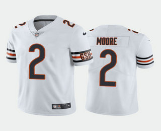 Men's Chicago Bears #2 DJ Moore White Vapor Untouchable Stitched