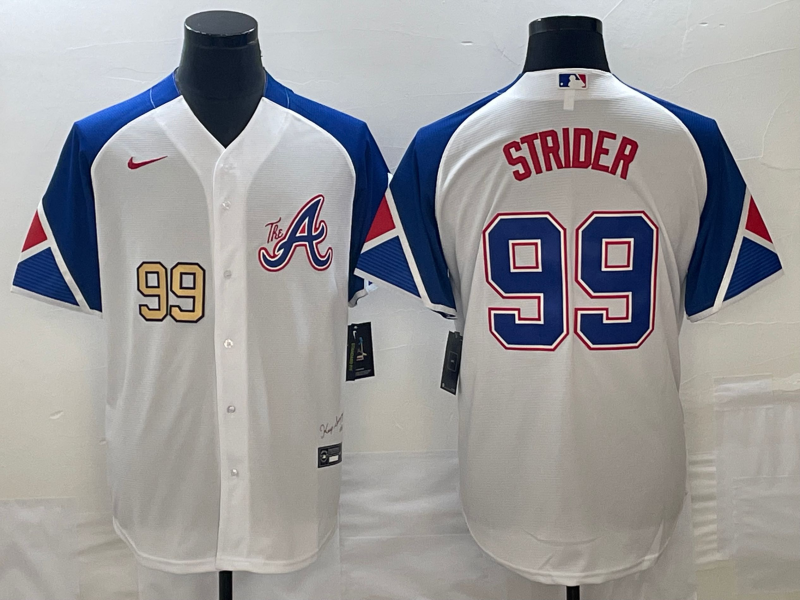 Men's Atlanta Braves 54 Max Fried Number White 2023 City Connect Cool