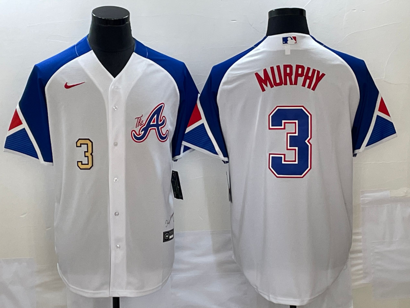 Men's Atlanta Braves 3 Dale Murphy White 2023 City Connect Cool Base
