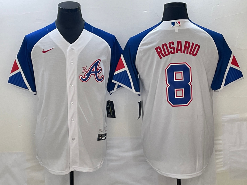 Men's Atlanta Braves 8 Eddie Rosario Number White 2023 City Connect