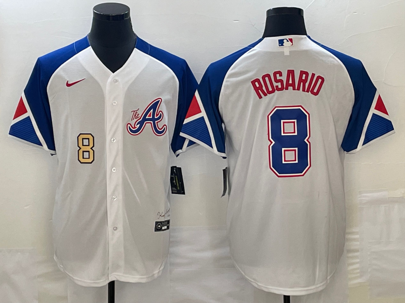 Men's Atlanta Braves 8 Eddie Rosario Number White 2023 City Connect
