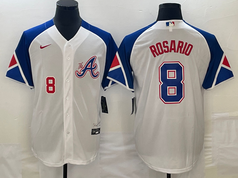 Men's Atlanta Braves 8 Eddie Rosario Number White 2023 City Connect