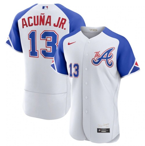Men's Atlanta Braves 27 Austin Riley White 2023 City Connect Cool Base