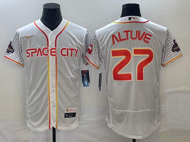 Men's Houston Astros 27 Jose Altuve Number White 2023 City Connect