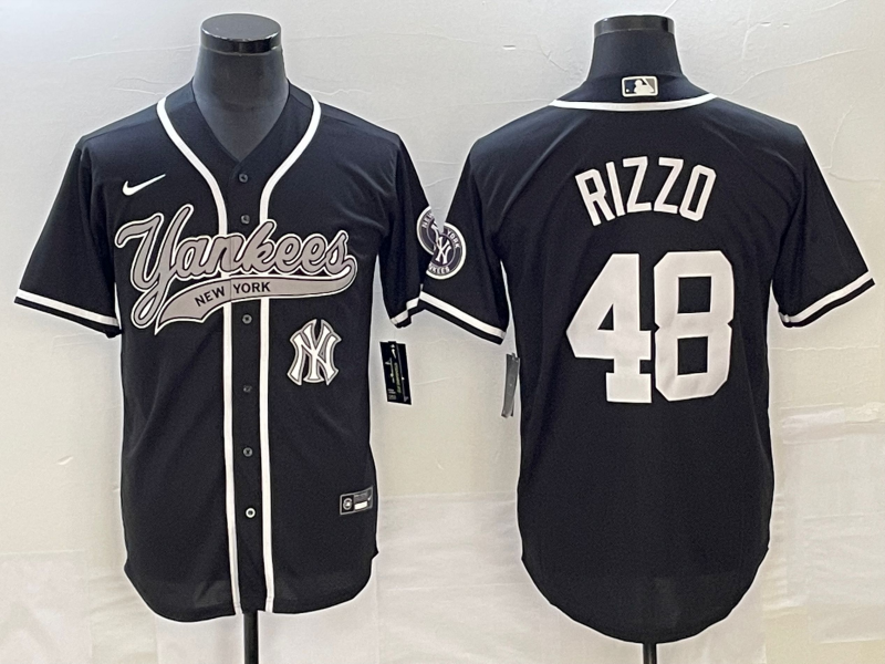 Men's New York Yankees 48 Anthony Rizzo Gray With Patch Cool Base