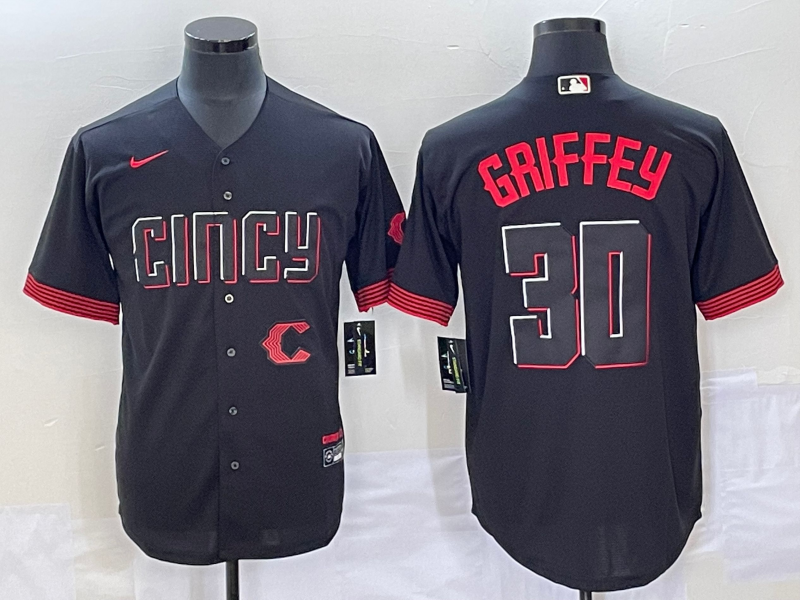 Men's Cincinnati Reds 37 Tyler Stephenson Black 2023 City Connect Cool Base Stitched Jersey1 on