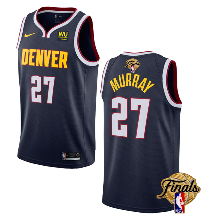 Men's Denver Nuggets 27 Jamal Murray White 2023 Finals Earned Edition