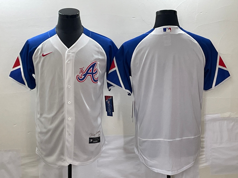 Men's Atlanta Braves 28 Matt Olson White 2023 City Connect Flex Base