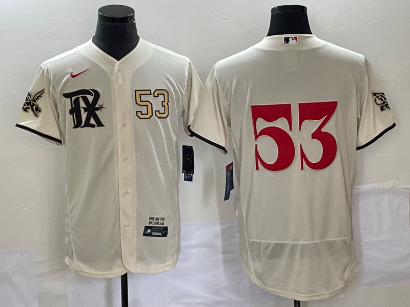 Men's Texas Rangers 34 Nolan Ryan Number Cream 2023 City Connect Flex