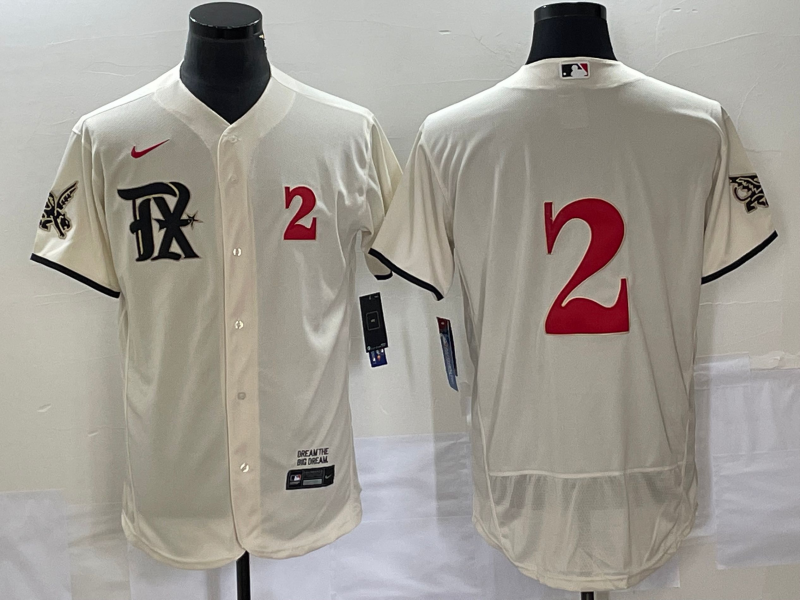 Men's Texas Rangers 6 Josh Jung Cream 2023 City Connect Flex Base