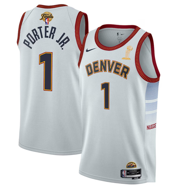 Men's Denver Nuggets 1 Michael Porter Jr. Black 2023 Finals Champions City Edition Stitched