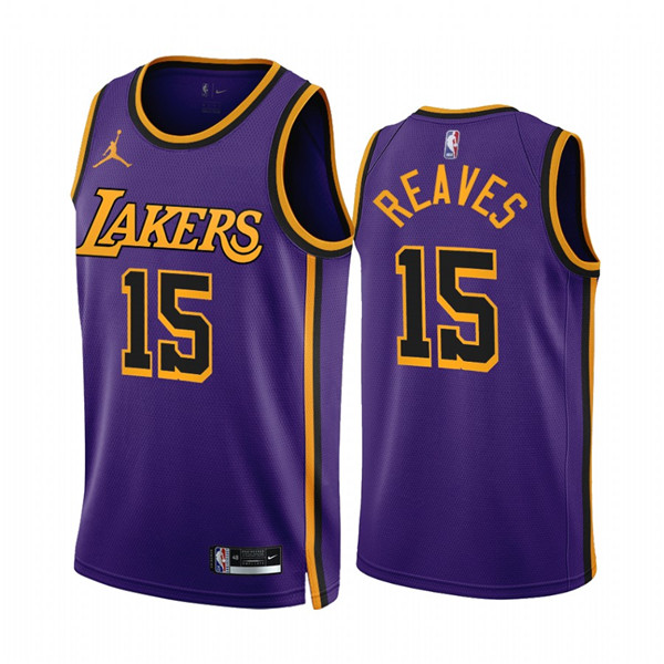 Men's Los Angeles Lakers 15 Austin Reaves 202223 Purple Statement