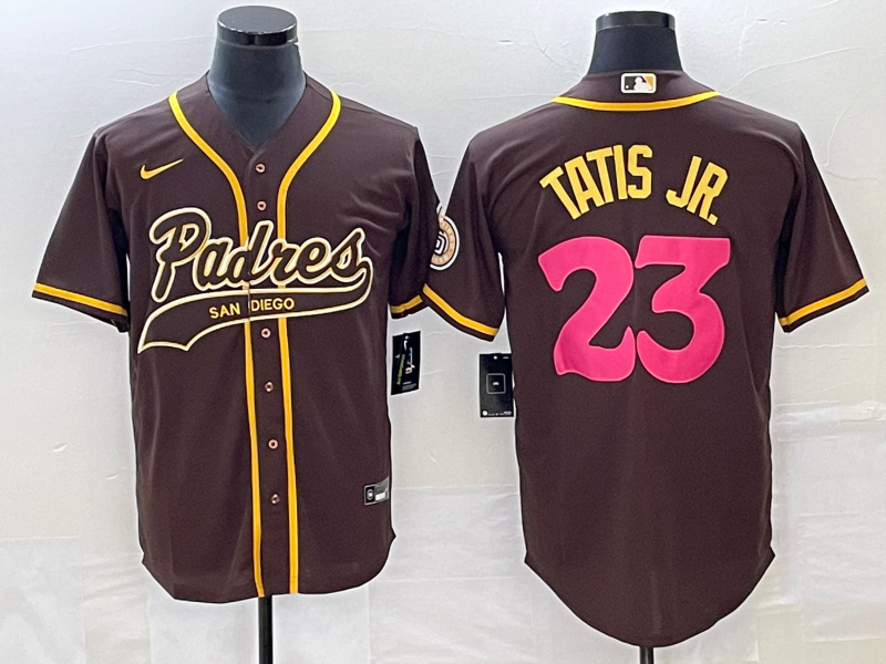 Men's San Diego Padres 23 Fernando Tatis Jr Tan NEW 2023 City Connect