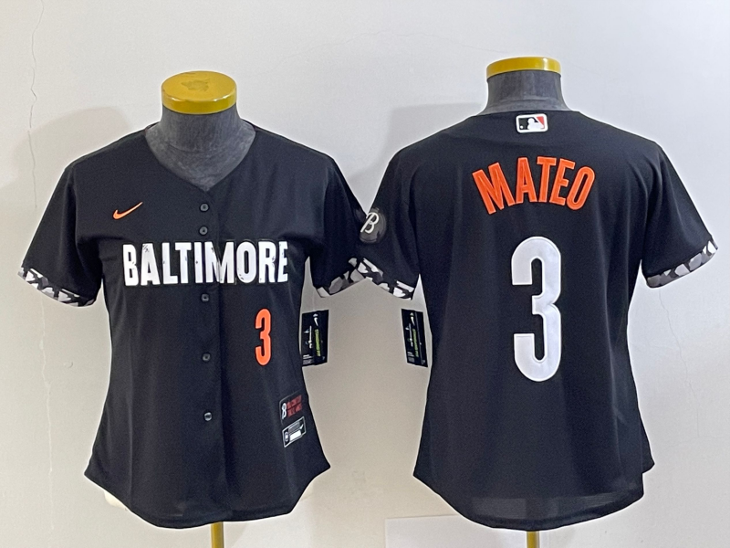 Women's Baltimore Orioles 31 Cedric Mullins Number Black 2023 City
