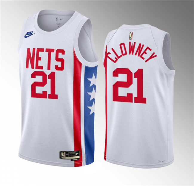 Men's Brooklyn Nets 21 Noah Clowney Black 2023 Draft Icon Edition