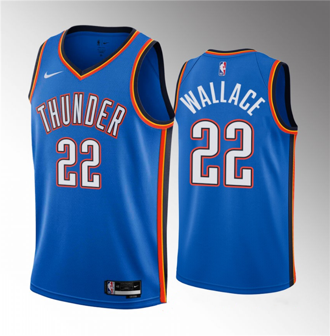 Men's Oklahoma City Thunder #3 Josh Giddey Royal Icon Edition Stitched ...