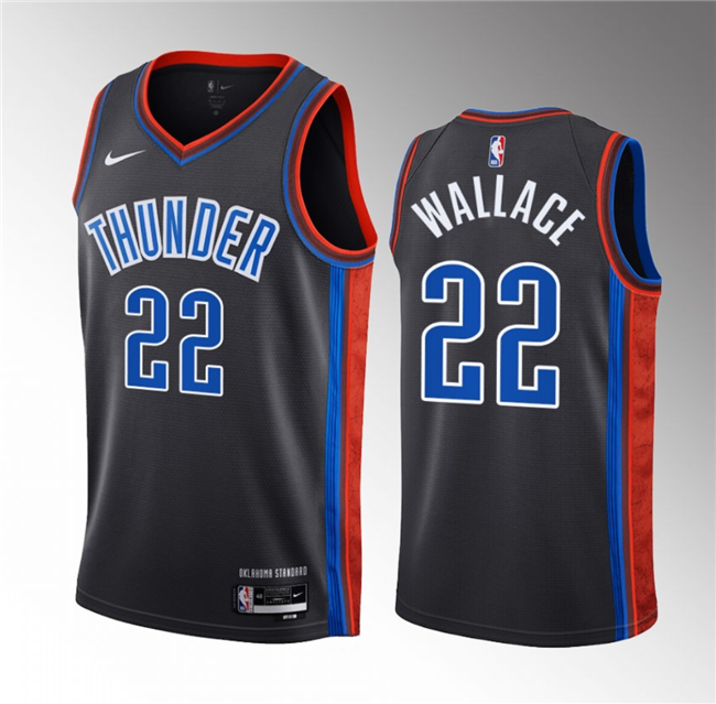 Men's Oklahoma City Thunder #22 Cason Wallace Blue 2023 Draft Icon ...