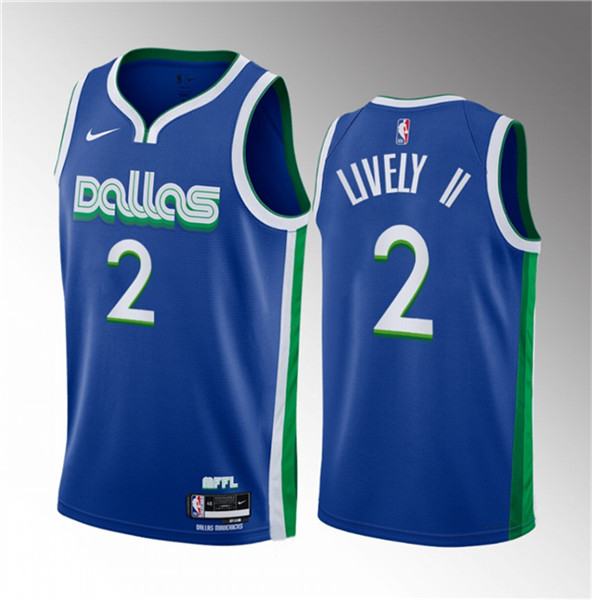 Men's Dallas Mavericks 2 Dereck Lively II Blue 2023 Draft City Edition