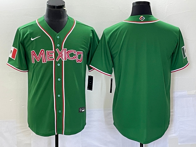 Men's Mexico Baseball Blank Green 2023 World Baseball Classic Stitched