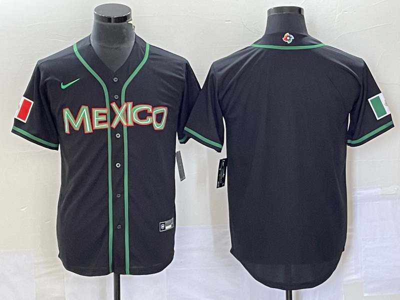 Men's Mexico Baseball Blank Black 2023 World Baseball Classic Stitched