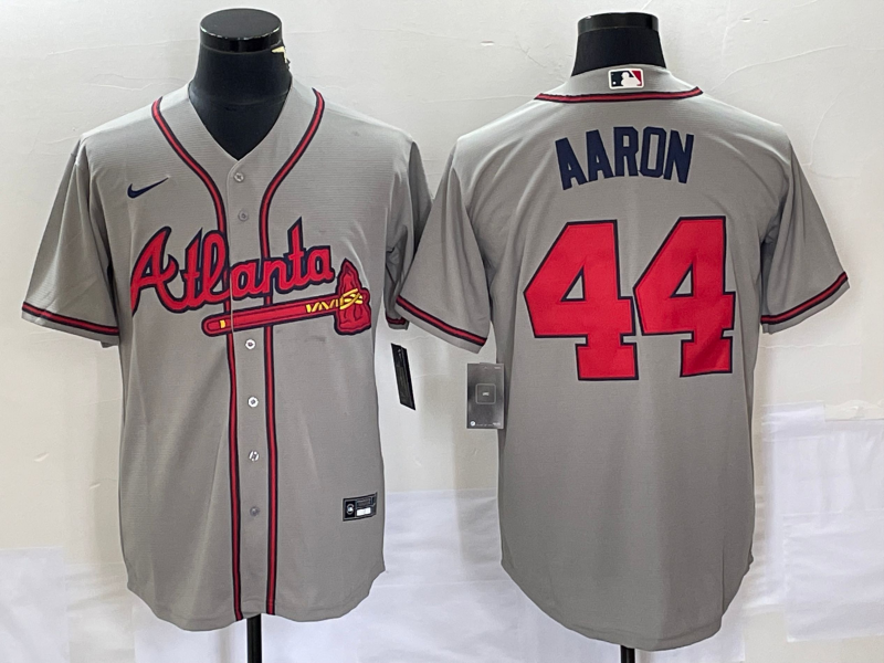 Atlanta Braves Hank Aaron #44 2020 Mlb White And Blue Jersey