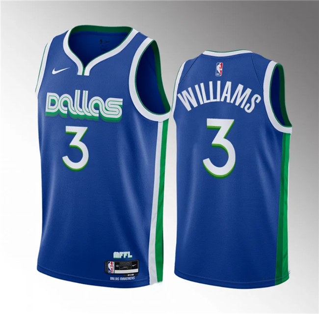 Men's Dallas Mavericks 3 Grant Williams Blue City Edition Stitched Basketball Jersey on sale