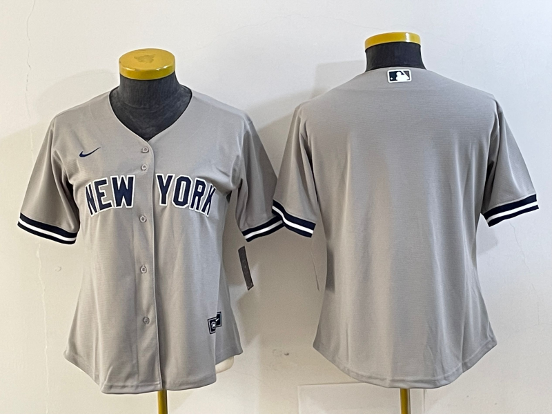 Women's New York Yankees Blank Gray Stitched MLB Cool Base Nike Jersey